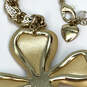 Designer Betsey Johnson Gold-Tone Link Chain Flower Pendant Necklace image number 5