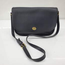 Vintage Coach City Bag Black Leather Crossbody 9790
