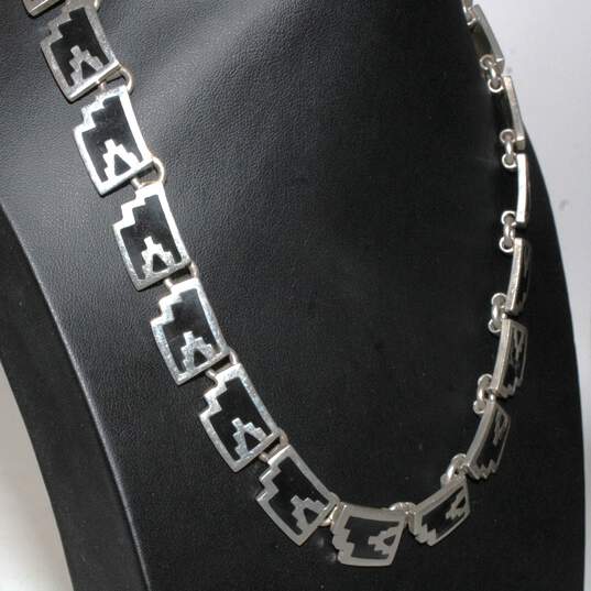 Taxco Sterling Silver Necklace And Bracelet Set - 140.0g image number 4