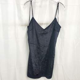 Topshop Women's Black Glitter Spaghetti Strap Mini Dress Size 6 NWT