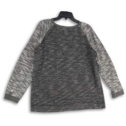 Womens Gray Space Dye Crew Neck Raglan Sleeve Pullover Sweatshirt Size XXL alternative image