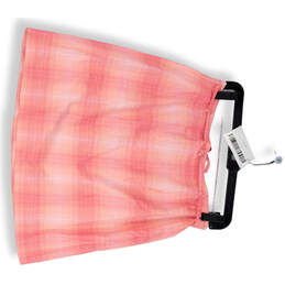 Women's Pink Plaid Waist Band Side Slit Mini A-Line Skirt Size 10 alternative image