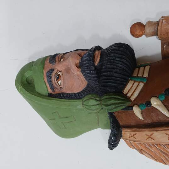 Hand Carved Wooden Trapper Wall Hanging Figure image number 2