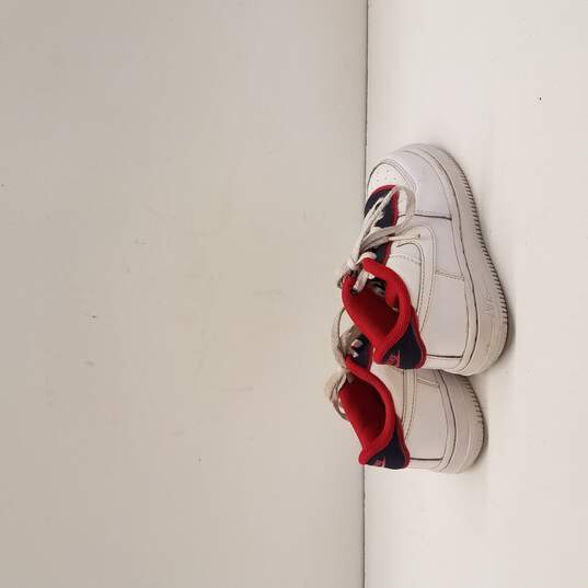 Nike Force 1 White Red Blue Trainers  9C image number 4