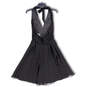 NWT Womens Black Halter Neck Sleeveless Back Zip Fit & Flare Dress Size 8 image number 2