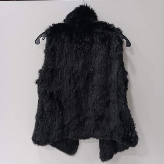 Bagatelle Women's Real Black Rabbit Fur Vest Size XS image number 2