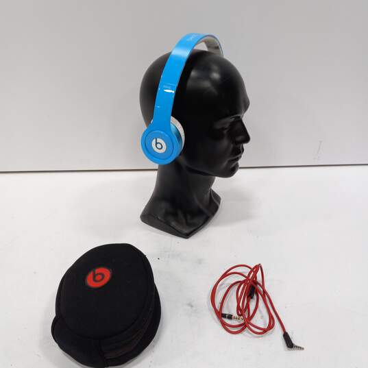 Beats By Dre Light Blue Solo Headphones In Case image number 1