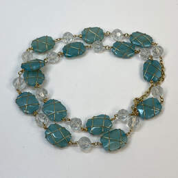 Designer Joan Rivers Gold-Tone Blue Stone Lobster Clasp Beaded Necklace alternative image