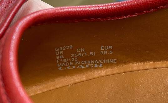 Coach Leather Beni Ballet Flats Red 9 image number 7