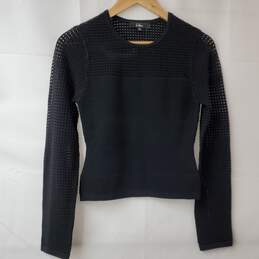 Lulus Black Mesh LS Pullover Shirt Women's Medium NWT