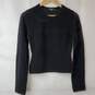 Lulus Black Mesh LS Pullover Shirt Women's Medium NWT image number 1