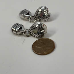 Designer Brighton Silver-Tone Classic Heart Push-Back Dangle Earrings