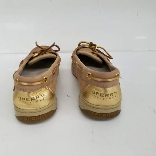 Gold Sperry Top Siders Size 9M image number 4