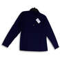NWT Mens Blue 1/4 Zip Mock Neck Long Sleeve Pullover Sweatshirt Size Large image number 1