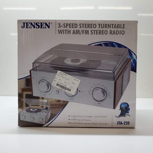 Jensen 3-Speed Stereo Turntable With AM/FM Stereo Radio JTA-220 For Parts/Repair image number 8