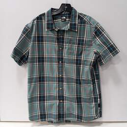 The north Face Plaid Pattern Button Down Short Sleeve Shirt Size Large