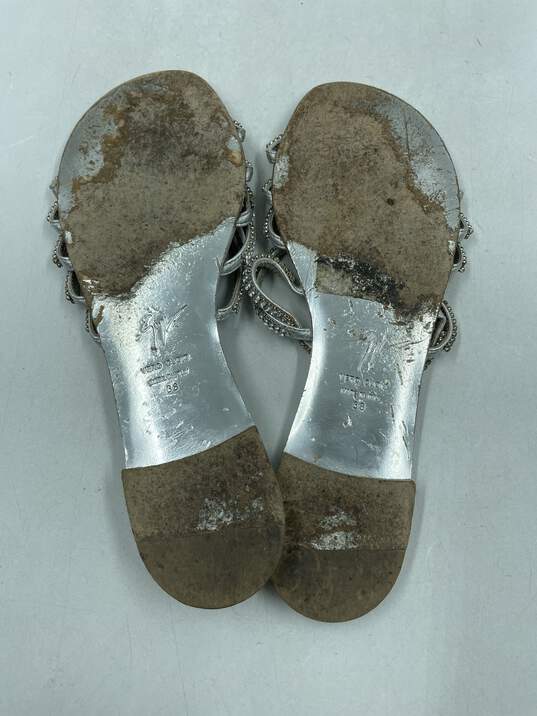 Authentic Giuseppe Zanotti Michela Silver Crystal Sandals W 8 image number 5