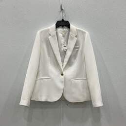 NWT J. Crew Womens White Long Sleeve Notch Lapel One Button Blazer Size 10