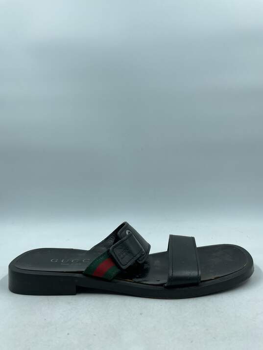 Authentic Gucci Black Leather Sandals M 10.5D image number 1