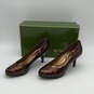 NIB Womens CF Dorotha Brown Patent Leather Round Toe Pump Heels Size 7.5 image number 4