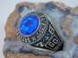 Vintage 1976 Sterling Silver Blue Spinel Niles West High School Ring 13.2g image number 2