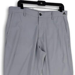 Womens Gray Flat Front Pockets Straight Leg Golf Chino Pants Size 34X32