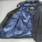 Women's Harley Davidson Blue "Misty Waters" Design on Black Leather Vest Sz S image number 4