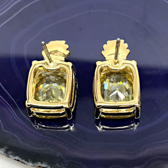 Designer Juicy Couture Gold-Tone Classic Cluster Square Stud Earrings image number 2