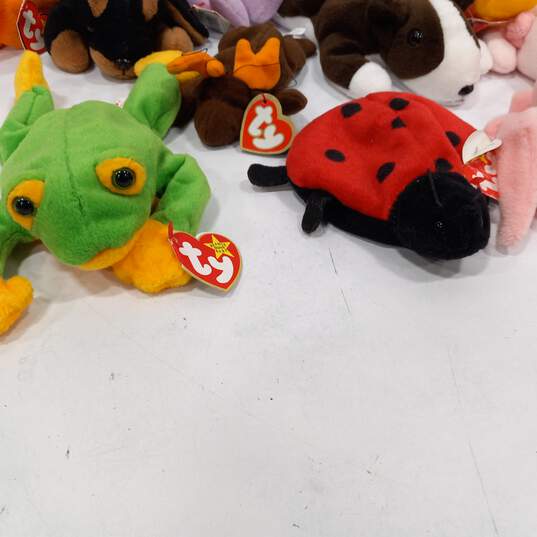 12pc Lot of Assorted Beanie Baby Stuffed Animals image number 3