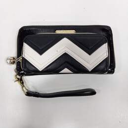 Betsy Johnson Women's Black and White Leather Wallet