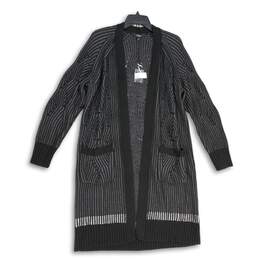 NWT Womens Black Knitted Long Sleeve Open Front Cardigan Sweater Size Large