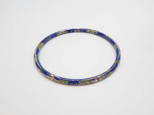 (3) Vintage Colorful Enamel Cloissone Bangle Bracelets 37.1g image number 2
