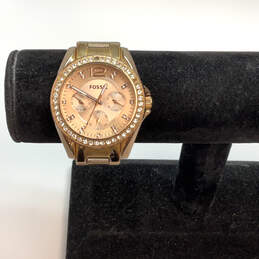 Designer Fossil ES-2811 Gold Stainless Steel Round Dial Analog Wristwatch