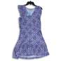 NWT Loft Womens Blue Floral V-Neck Sleeveless A-Line Dress Size LP image number 1