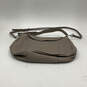 Womens Gray Leather Detachable Adjustable Strap Inner Pocket Crossbody Bag image number 3