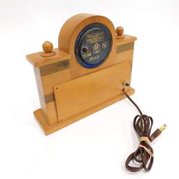 Vintage 1940 UNITED corp. Clock Light-up Fireplace Electric Wooden Mantle Clock alternative image