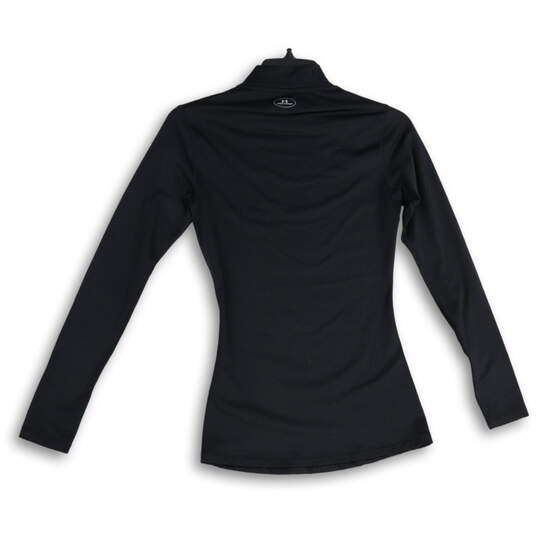 Mens Black Mock Neck Long Sleeve Pullover Activewear T-Shirt Size XS image number 2