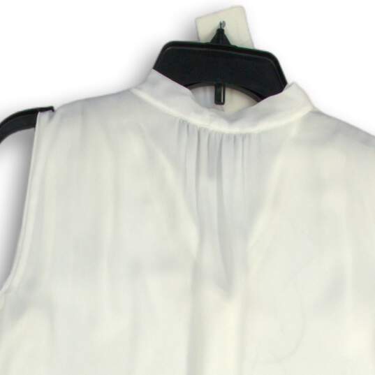 NWT Womens White Sleeveless Knot V-Neck Comfort Pullover Blouse Top Size 6 image number 4