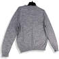 Womens Gray Knitted Long Sleeve Crew Neck Pullover Sweater Size Medium image number 2