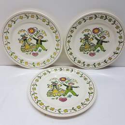 Vintage Happy Time Hand Painted Poppy Trail Dinner Plates Lot of 3