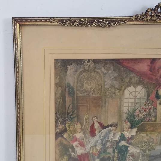 Mozart at Court of Marie Antoinette Vintage Color Lithograph image number 2