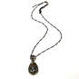 Designer Brighton Silver-Tone Link Chain Teardrop Shape Pendant Necklace image number 2