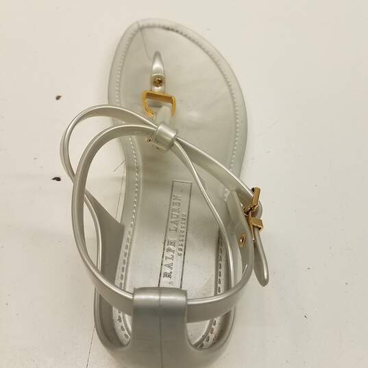 Ralph Lauren Jelly Rubber T Strap Sandals Silver 7 image number 8