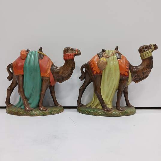Pair of Hand Painted Camel Statues image number 2