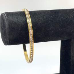 Designer Swarovski Gold-Tone Rhinestone Round Shape Bangle Bracelet