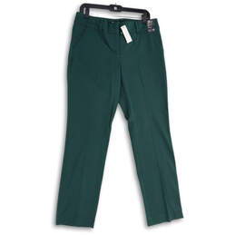 NWT Womens Green Flat Front Stretch Runway Slim Fit Dress Pants Size 10