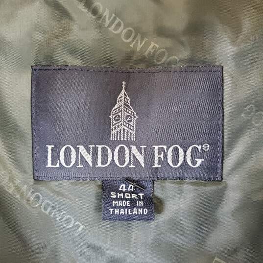 London Fog Men Olive Green Trench Coat Sz 44S image number 3