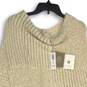 NWT Womens Tan Knitted Turtleneck Pullover Poncho Sweater One Size image number 3
