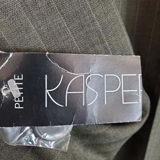 Kasper Women Green Striped Pants Suit Sz 12P NWT image number 5