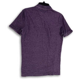 Womens Purple Collared Short Sleeve Side Slit Polo Shirt Size Medium alternative image